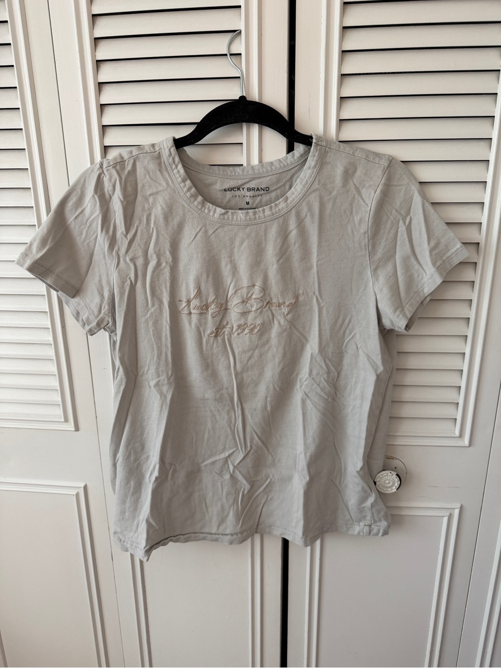 Lucky Brand Pale Gray Crewneck Tee